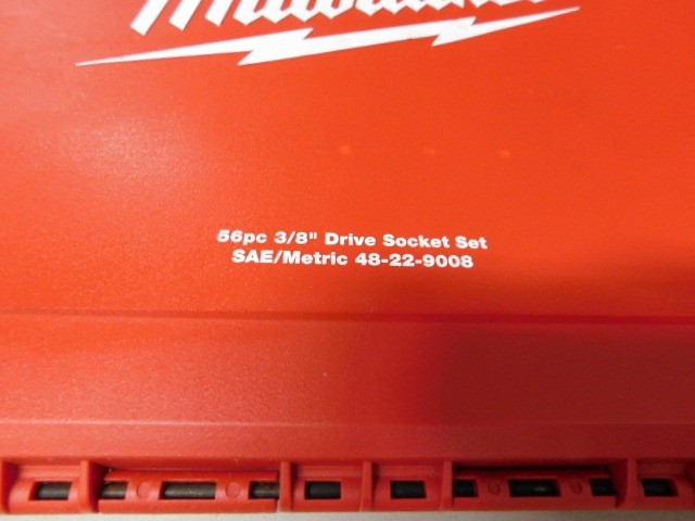 Milwaukee 56pc 3/8" Drive Socket Set SAE/Metric 48-22-9008 gallery