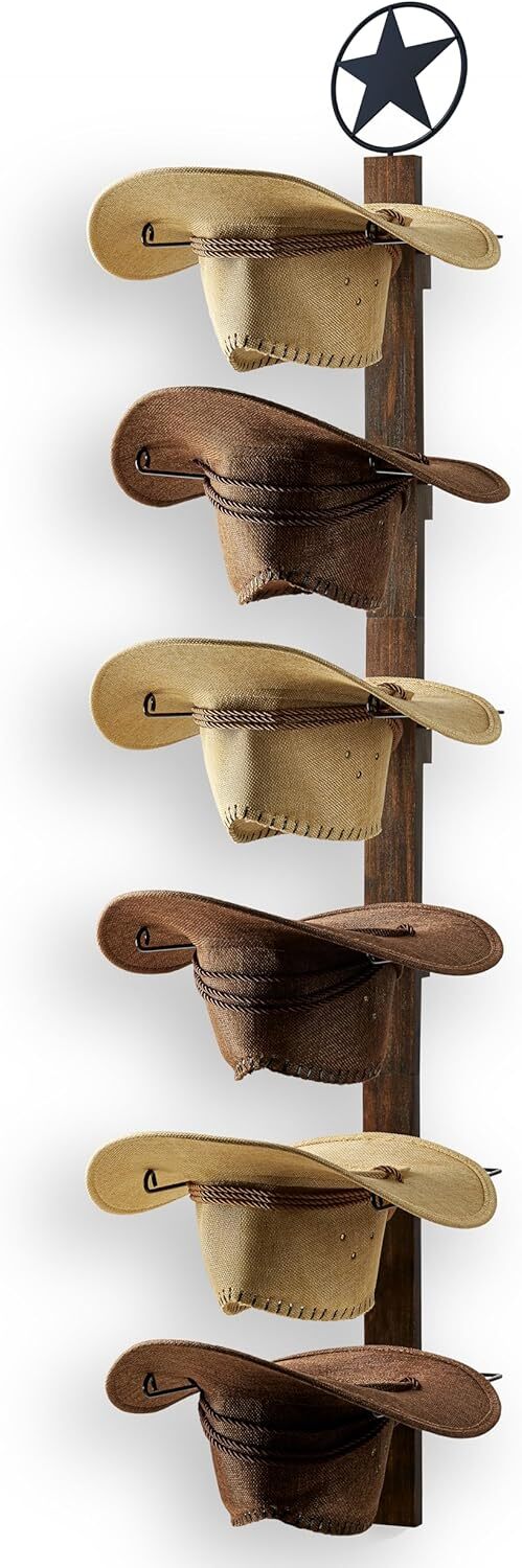 Cowboy Hat Rack Cowboy Hat Holder 6 Pieces Western Hat Rack For Wall With Natura gallery
