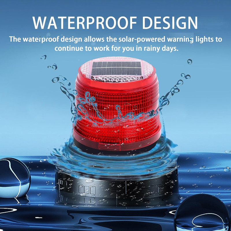 Solar Strobe Warning Light: Strong Magnetic Base Waterproof Traffic Light,Solar gallery