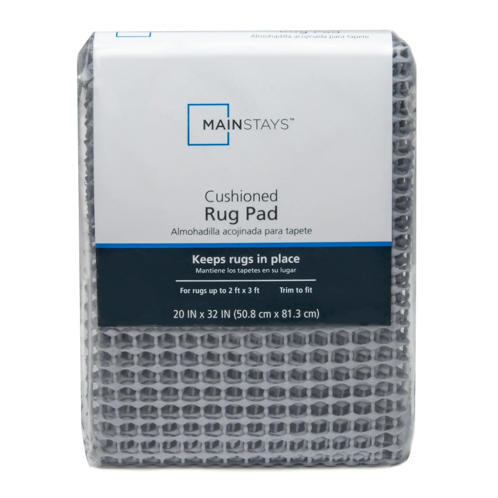 Mainstays Non-Skid, Non-Slip, PVC-coated polyester Rug Pad Gray, 2' x3' gallery