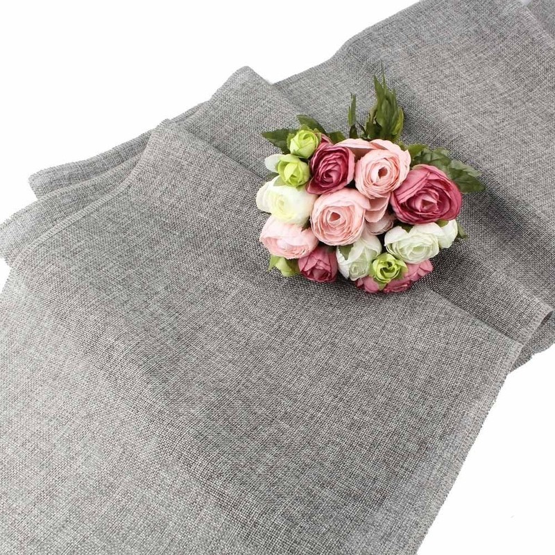 Versatile 14 x 48 Inch Gray Table Runner for Farmhouse Décor & Outdoor Picnics gallery