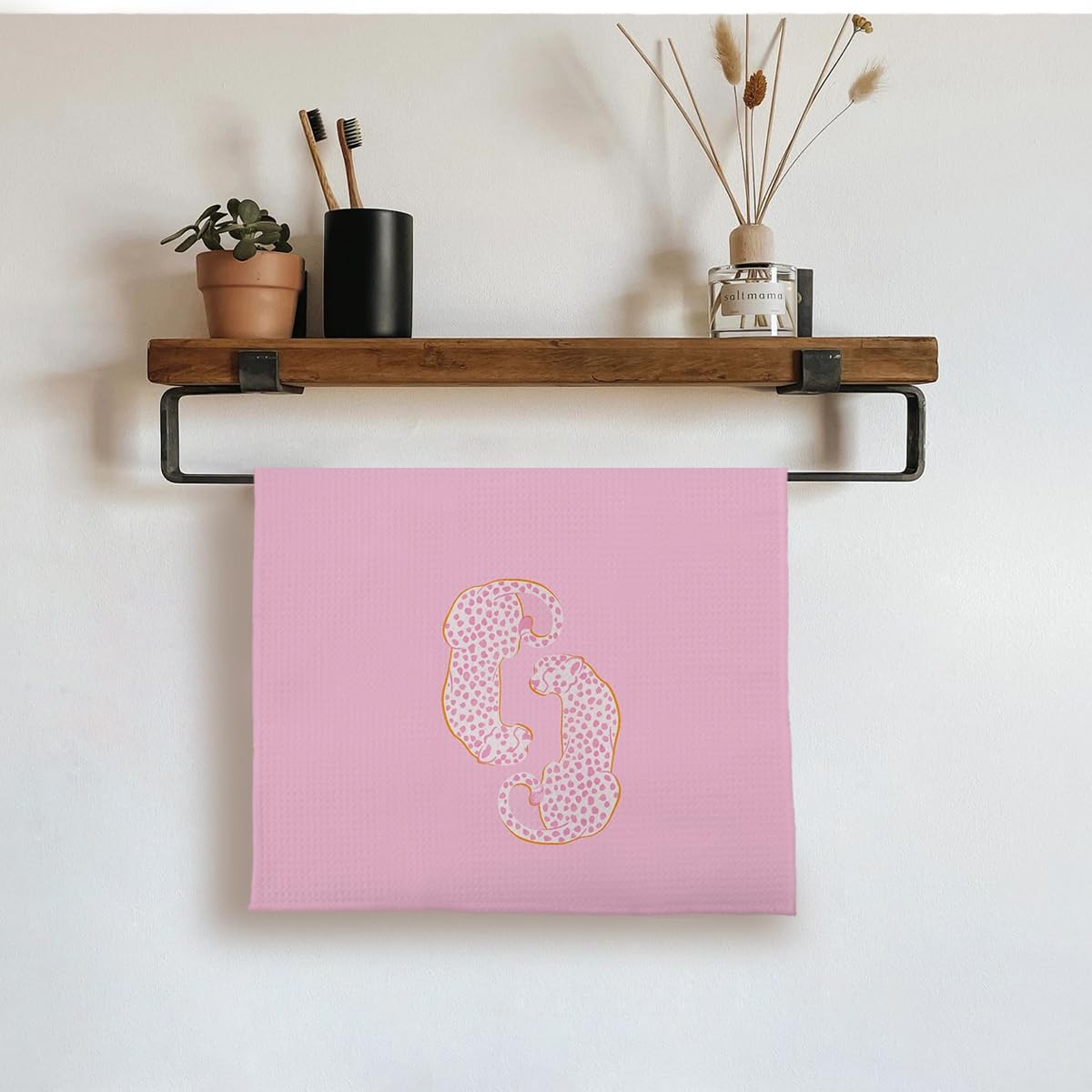 Pink Preppy Leopard Hand Towels, 16x24 Inches, 6 Pack gallery