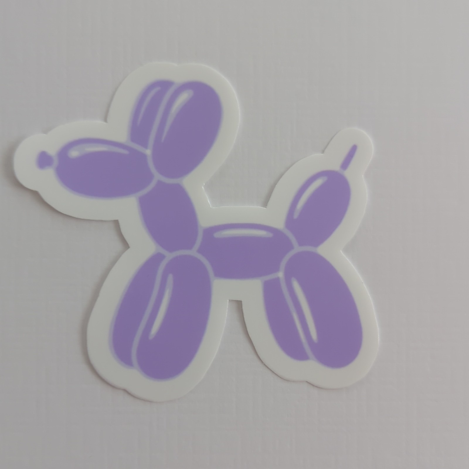 Purple & White Balloon Dog Sticker Decal - Animal Theme Dog Shape gallery