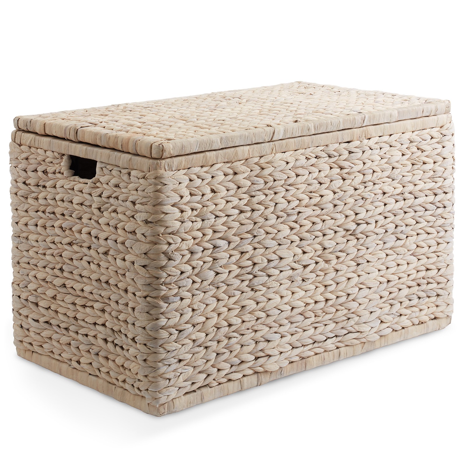OPEN BOX - 30" Storage Chest Trunk w/ Lid, Handles, Safety Hinge, Whitewash gallery