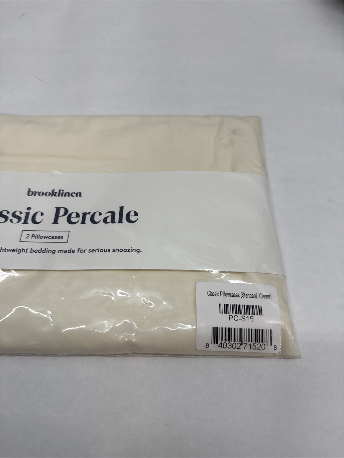Brooklinen Classic Pillowcases Standard Size Cream Set of 2 Sealed Bed Linen gallery