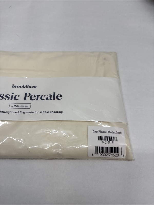 Brooklinen Classic Pillowcases Standard Size Cream Set of 2 Sealed Bed Linen gallery