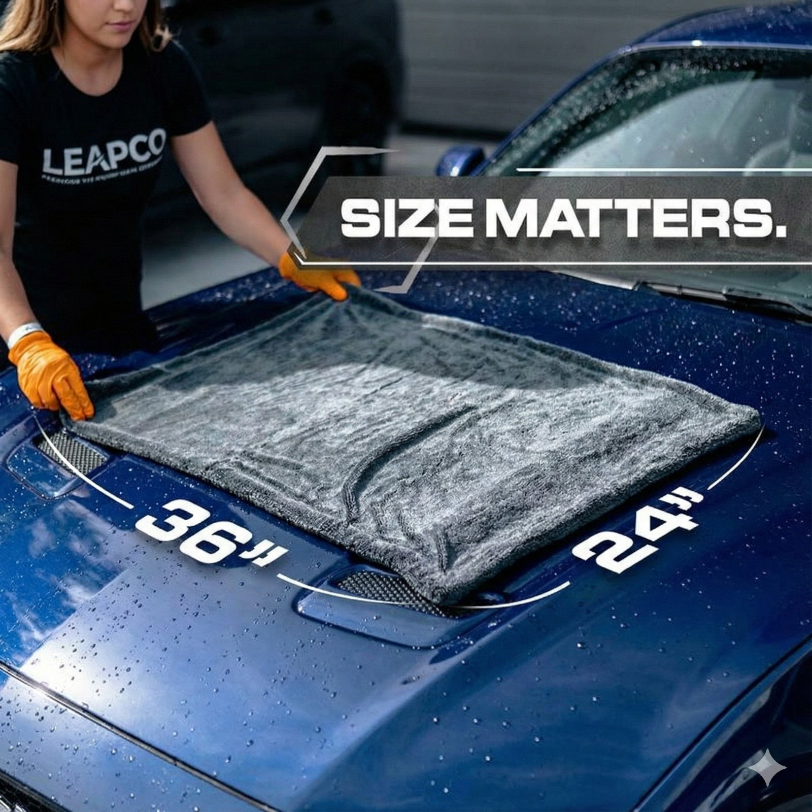1300 GSM 24"*36" Twisted Loop microfiber car drying towel gallery
