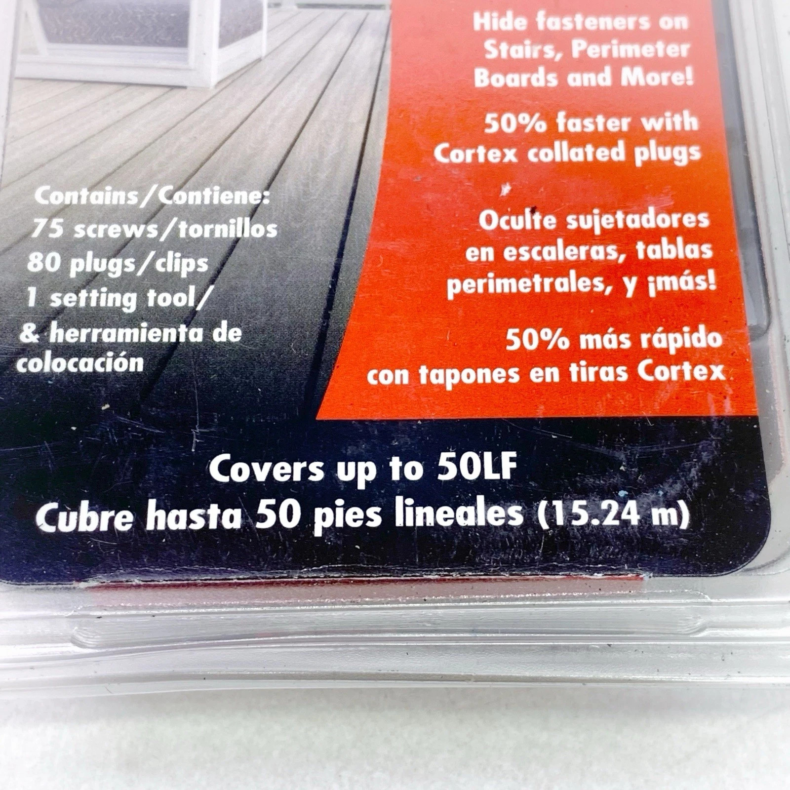 FastenMaster Cortex 2-1/2" Fiberon Decking Hidden Fastening 75 Screws Gray Plugs gallery