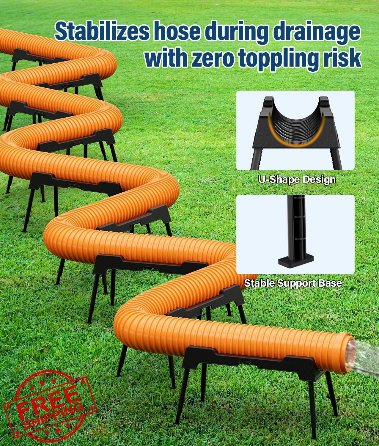 PAHTTO RV Sewer Hose Support 20 FT Foldable gallery