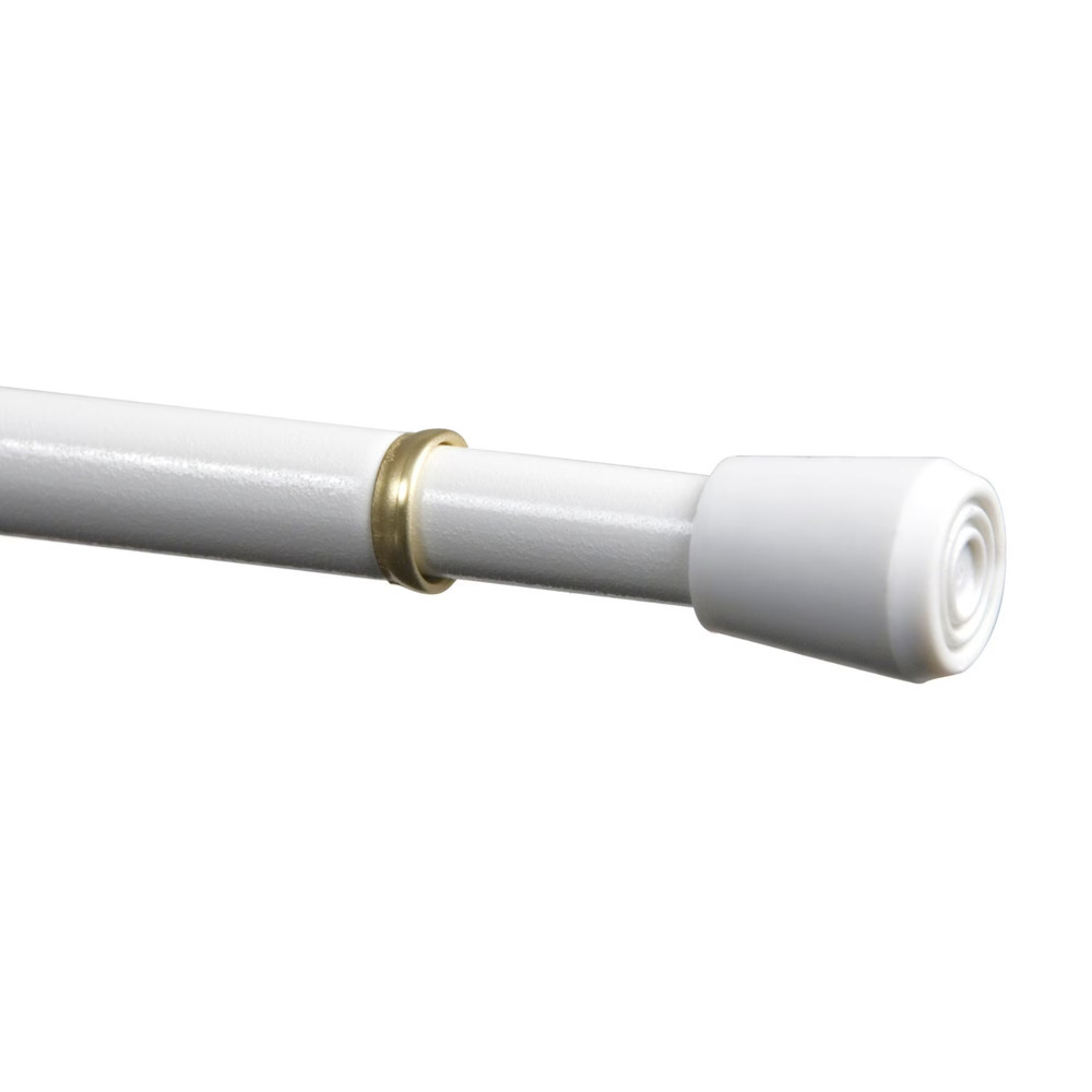 Mainstays Adjustable Spring Tension Curtain Rod 28-48 in White 7/16 Steel