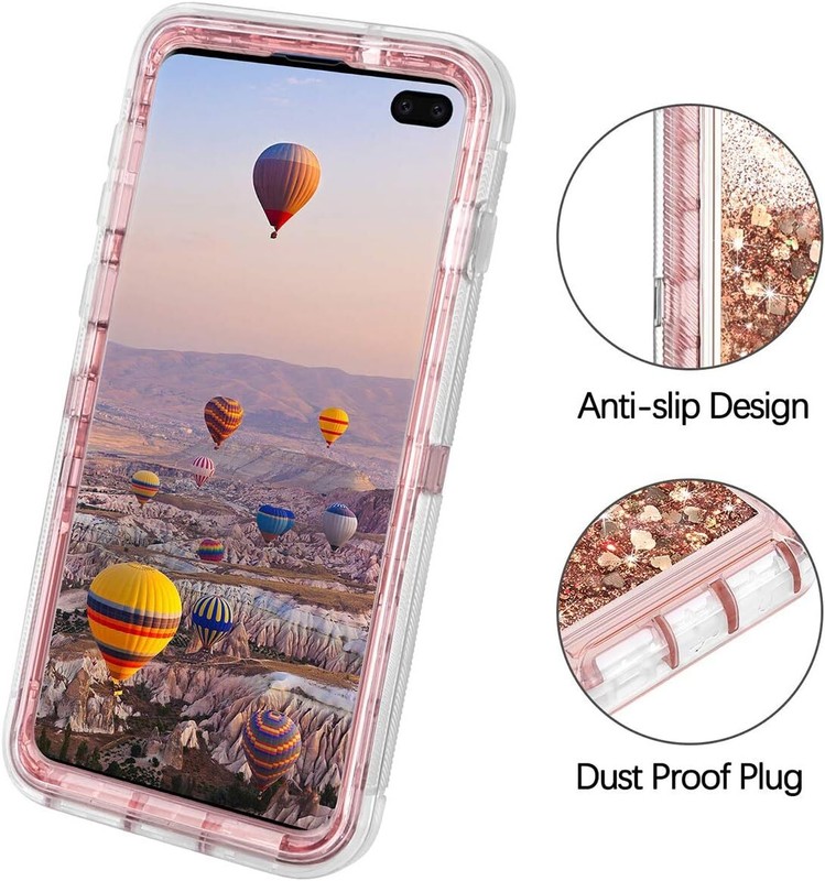 For Samsung Galaxy S10e S10 S10+Plus Shockproof Defender Liquid Glitter Case gallery