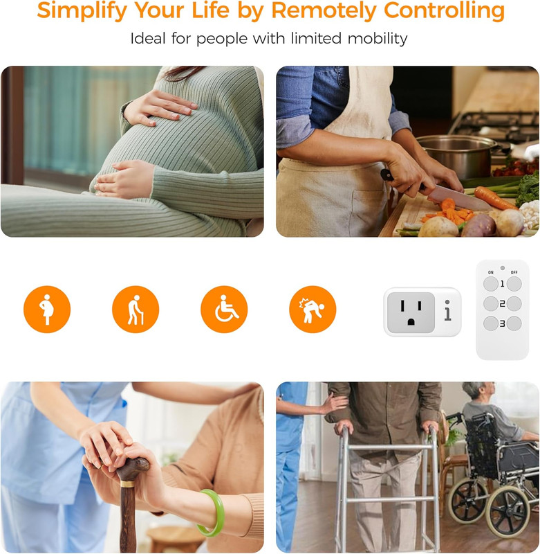 Remote Control Outlet, Electrical Light Switch, Plug in Wall Plug with On/Off S gallery
