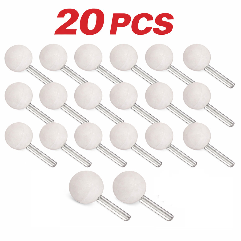 20PCS 25mm Ball Shape Abrasive Mounted Stone Grinding Wheel 1/4" Shank gallery