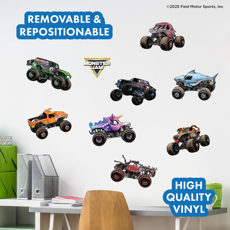 Monster Jam Trucks Wall Decals Pack - Grave Digger Son-Uva Digger El Toro Loc... gallery