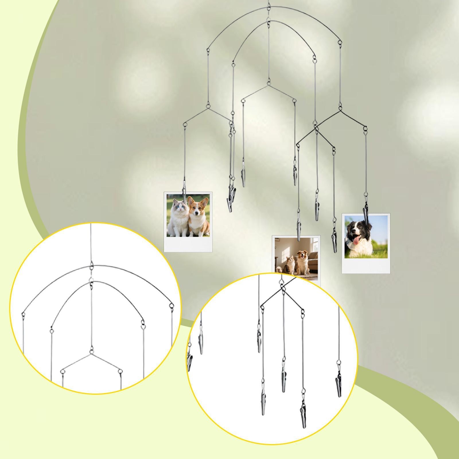 Hanging Photo Display Photo Mobile Modern Creative DIY Gift Metal Picture Clip gallery