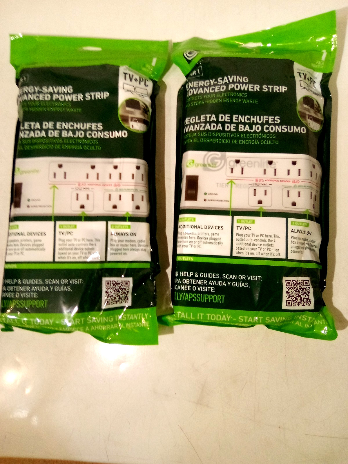 Greenlite Tier 1 Advanced 7 Outlet Surge Protecting Power Saving Strip (2 Pack) gallery