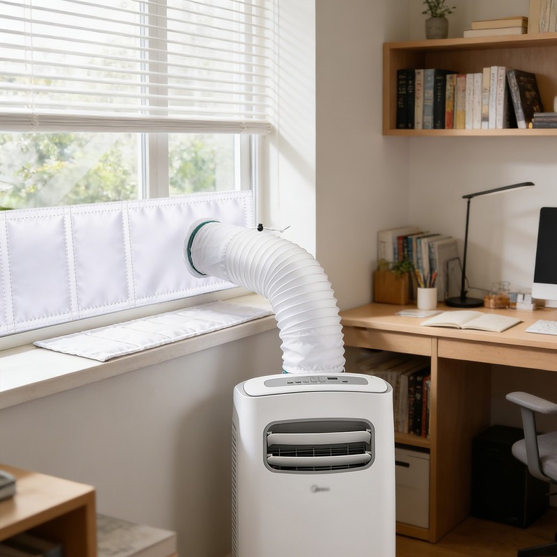 Portable AC Window Vent Kit Adjustable Sliding Door Seal No Drilling Waterproof gallery
