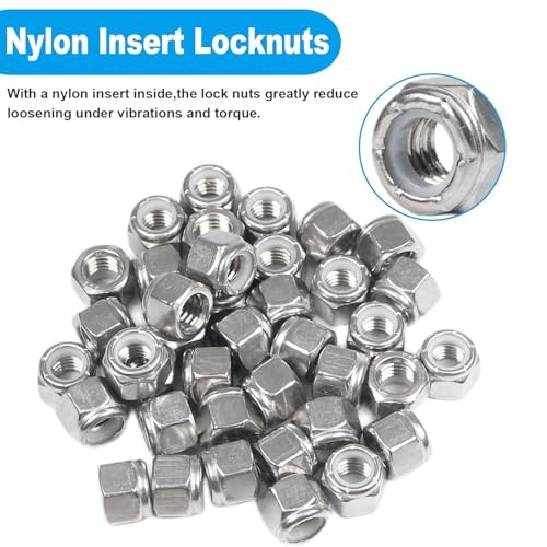 70PCS 5/16"-18 Nylon Insert Hex Lock Nuts,304 Stainless Steel 5/16"-18;70 PCS gallery