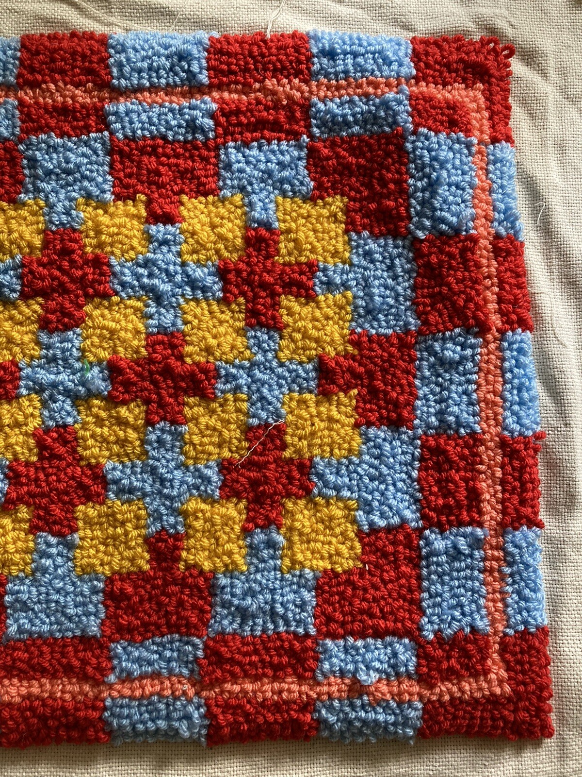 Punch Needle Piece With Geometric Design gallery
