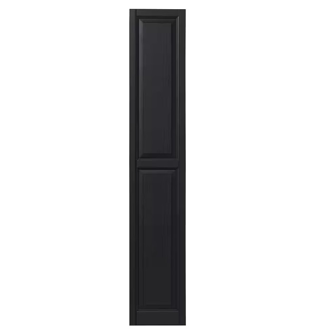 Ply Gem 15in x 75in Raised Panel Polypropylene Shutters Pair in Black Faux Wood gallery