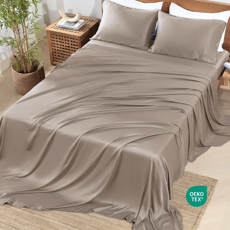 Full Size Bamboo Sheets 4 Piece Sheet Set - 100% Rayon from Bamboo, Cooling &... gallery
