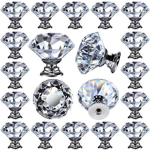 25 pcs Crystal Glass Knobs Drawer Pulls Kitchen Bathroom Cabinet Dresser gallery