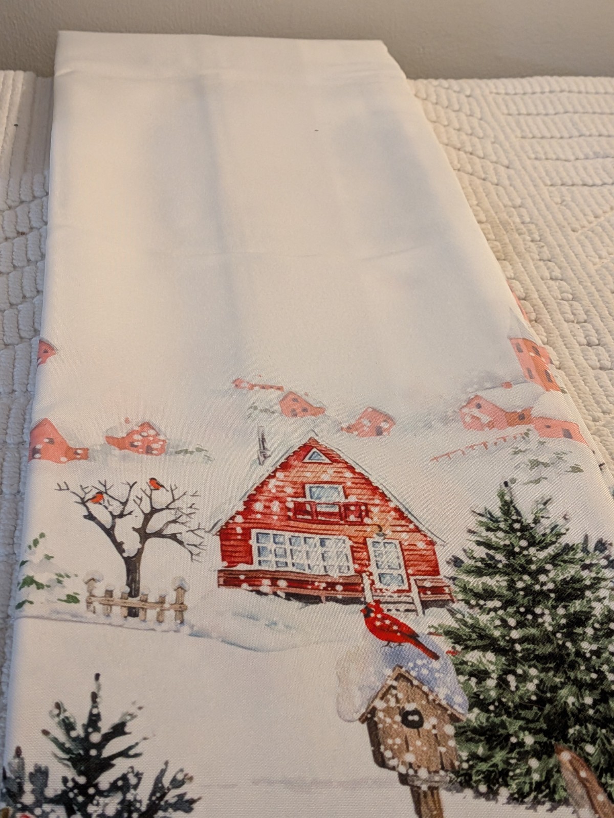 Artbloss Farmhouse Tablecoth w/Christmas plaid 52x70 inches gallery