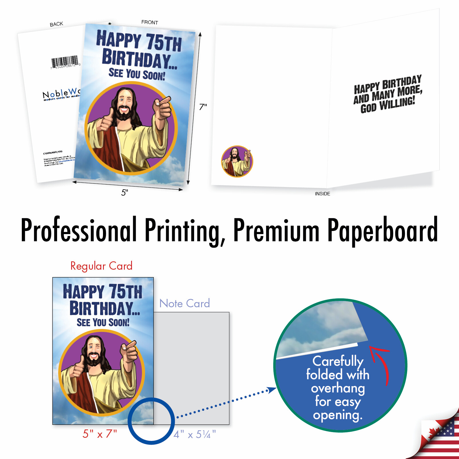 Funny 75th Milestone Birthday 5"x7" Greeting Card w/ Envelope See You Soon - 75 gallery