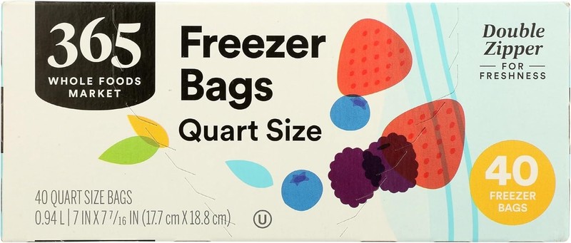 Quart Size Freezer Bags Compatible with Many Brands 40 Pack Double Zipper gallery