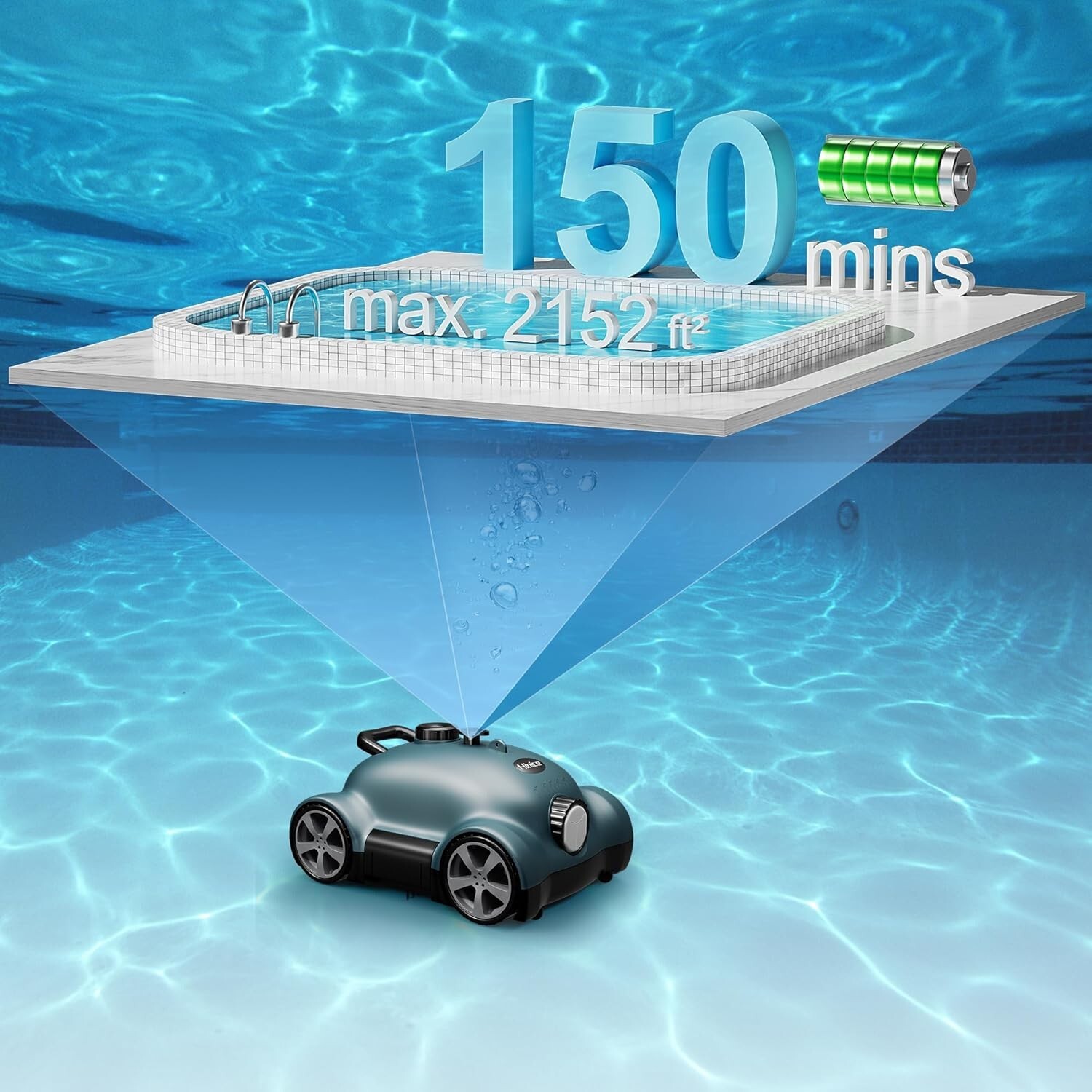 Hinice MF-PC02 Cordless Robotic Pool Cleaner 9000 mAh WHITE gallery