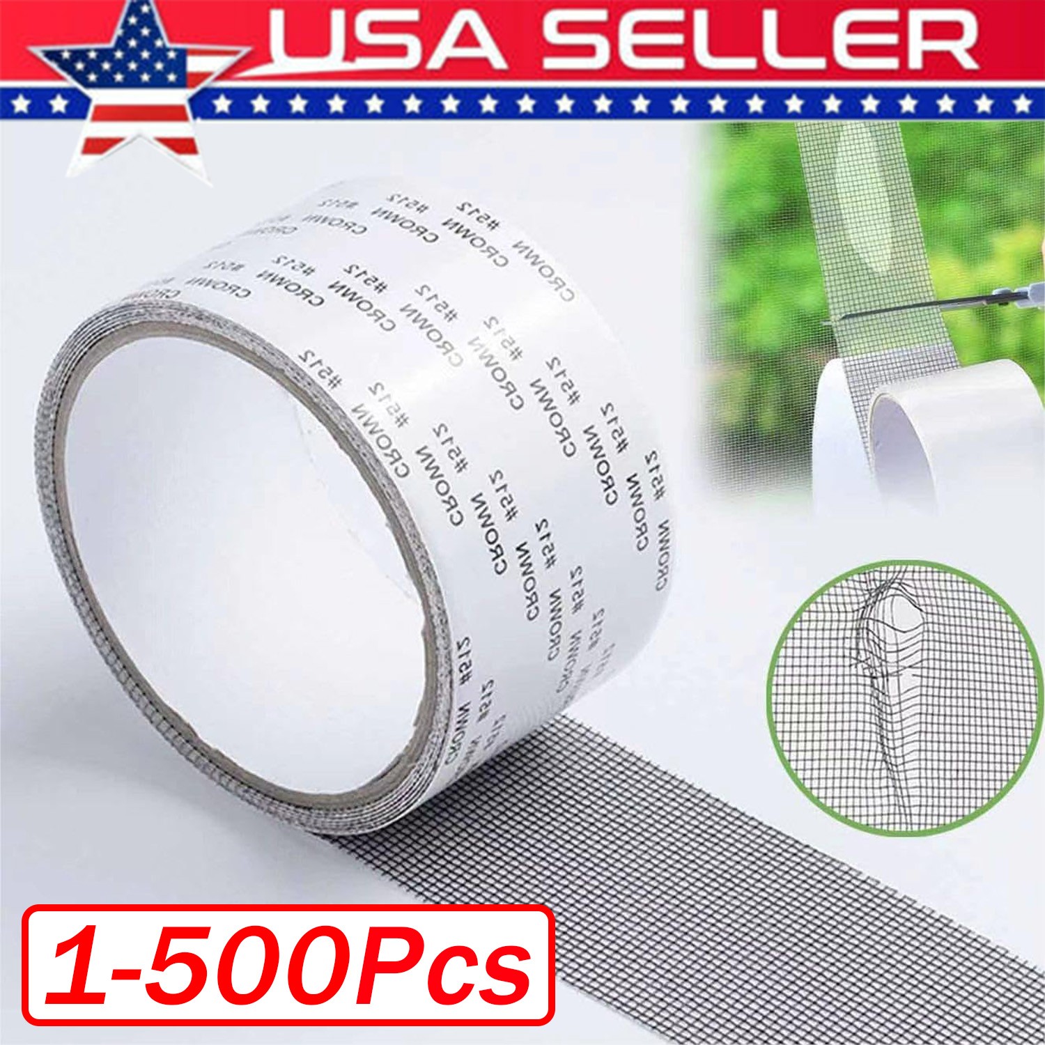 Screen Patch Repair Kit Window Repair Tape Fiberglass Covering Mesh Tool 5*200cm gallery