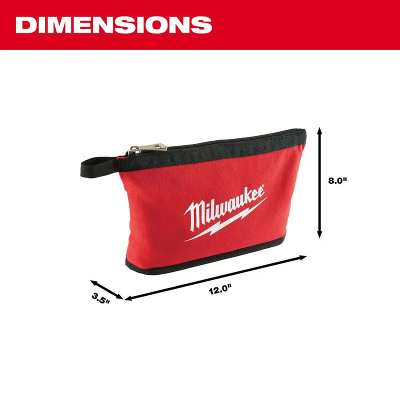 Milwaukee Tool Bag Set 12in Red Zipper Pouch 4 Pack Heavy Duty Canvas Storage gallery