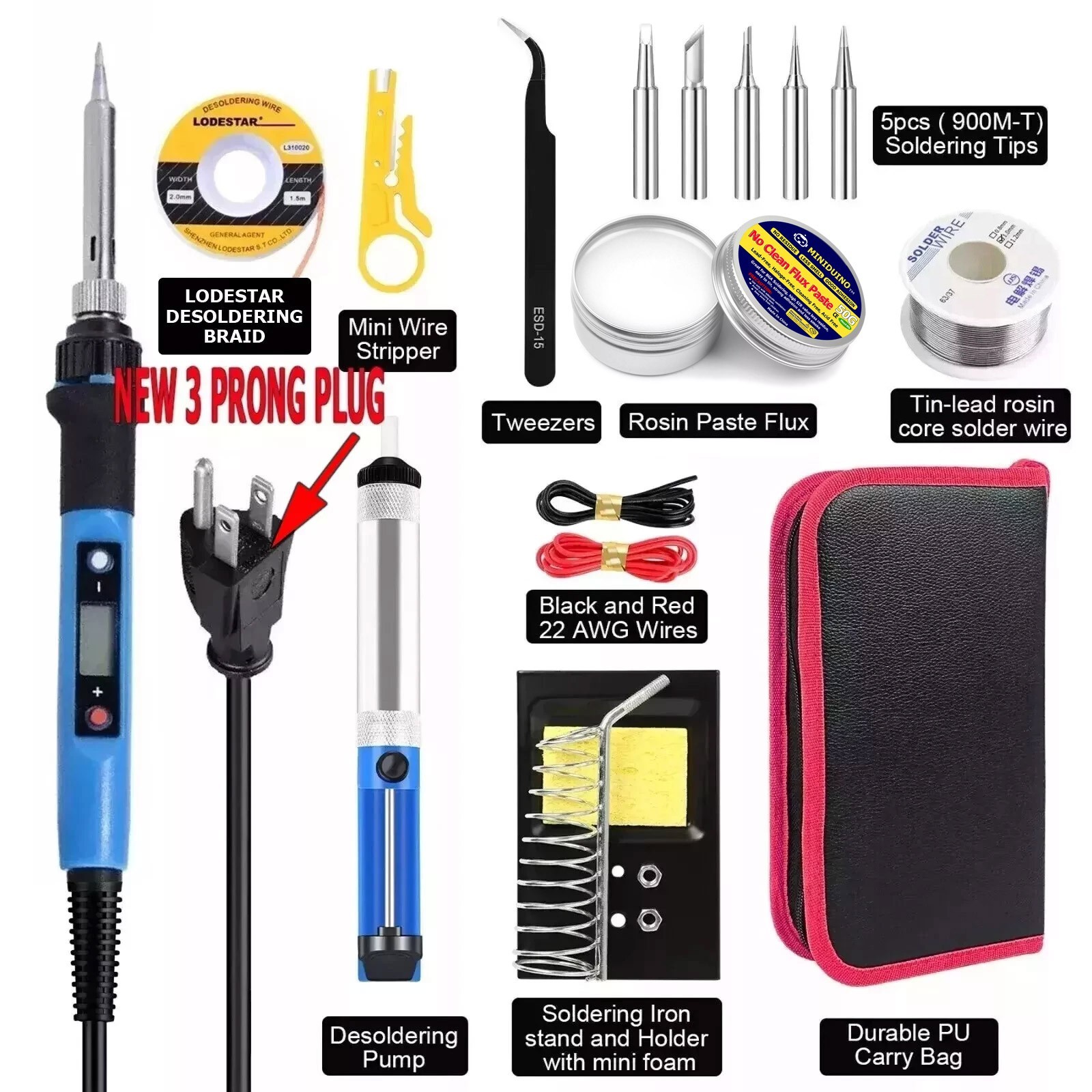 80W Electric Soldering Iron Welding Gun Tool Kit Solder Wire Desoldering Pump gallery