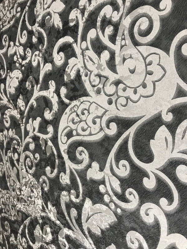 Wallpaper silver black metallic textured damask modern wall coverings rolls 3D gallery