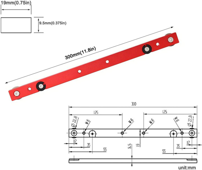 Aluminium Alloy Miter Bar Clamping Tool Slider Table Saw Gauge Rod T-Slot Track gallery