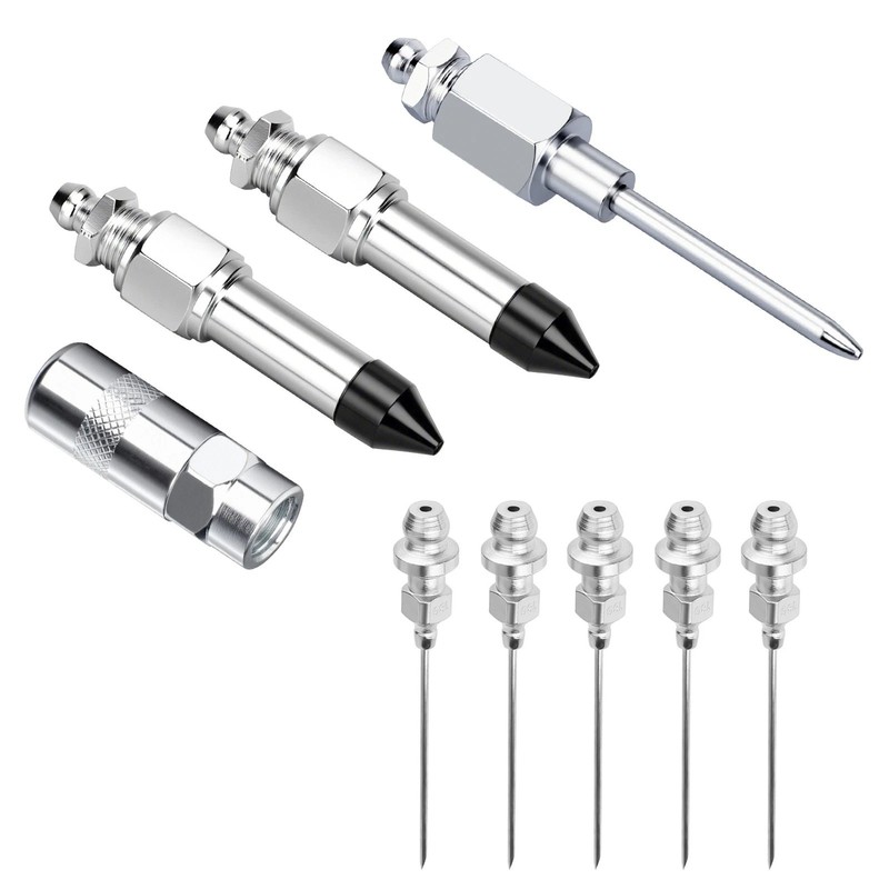 9Pcs Grease Needle Nozzle Kit for Precision Lubrication Maintenance with Adapter gallery