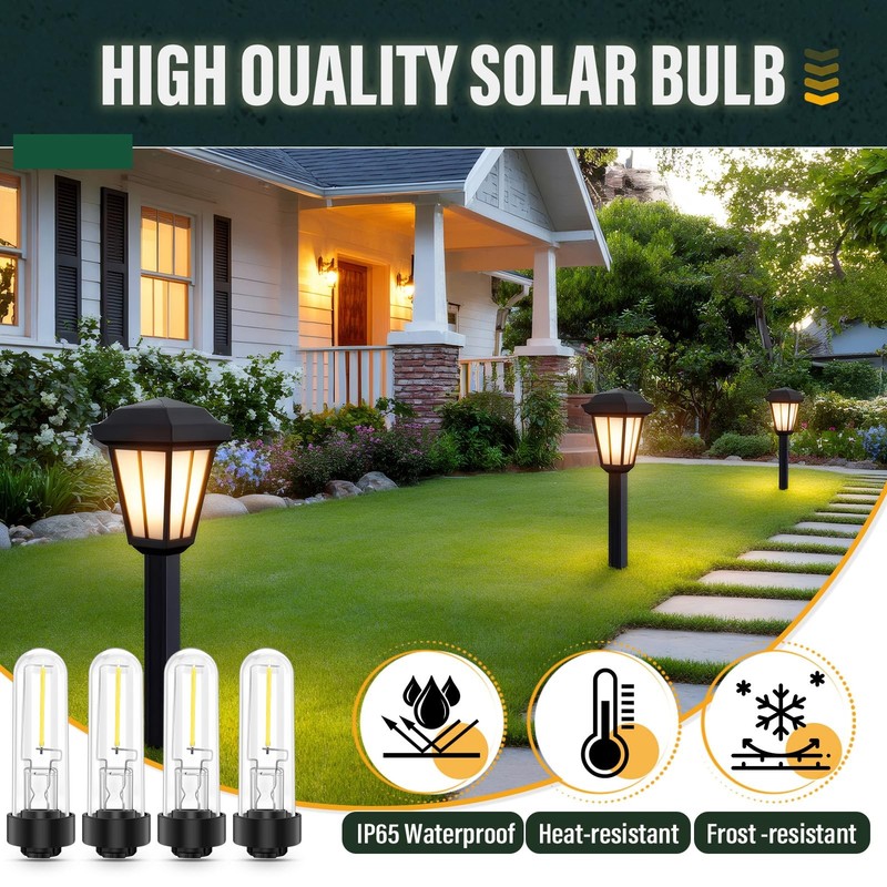 4 Pack Solar Light Replacement Bulbs 3000K 0.5W DC 3V Warm White gallery
