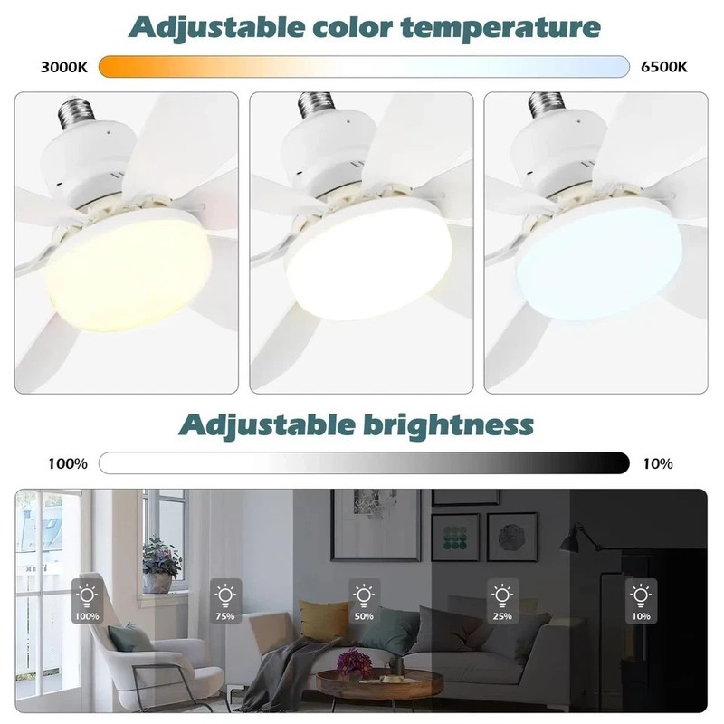 Socket Ceiling Fans With Lights And Remote- Socket Fan Light With Dimmable LED gallery