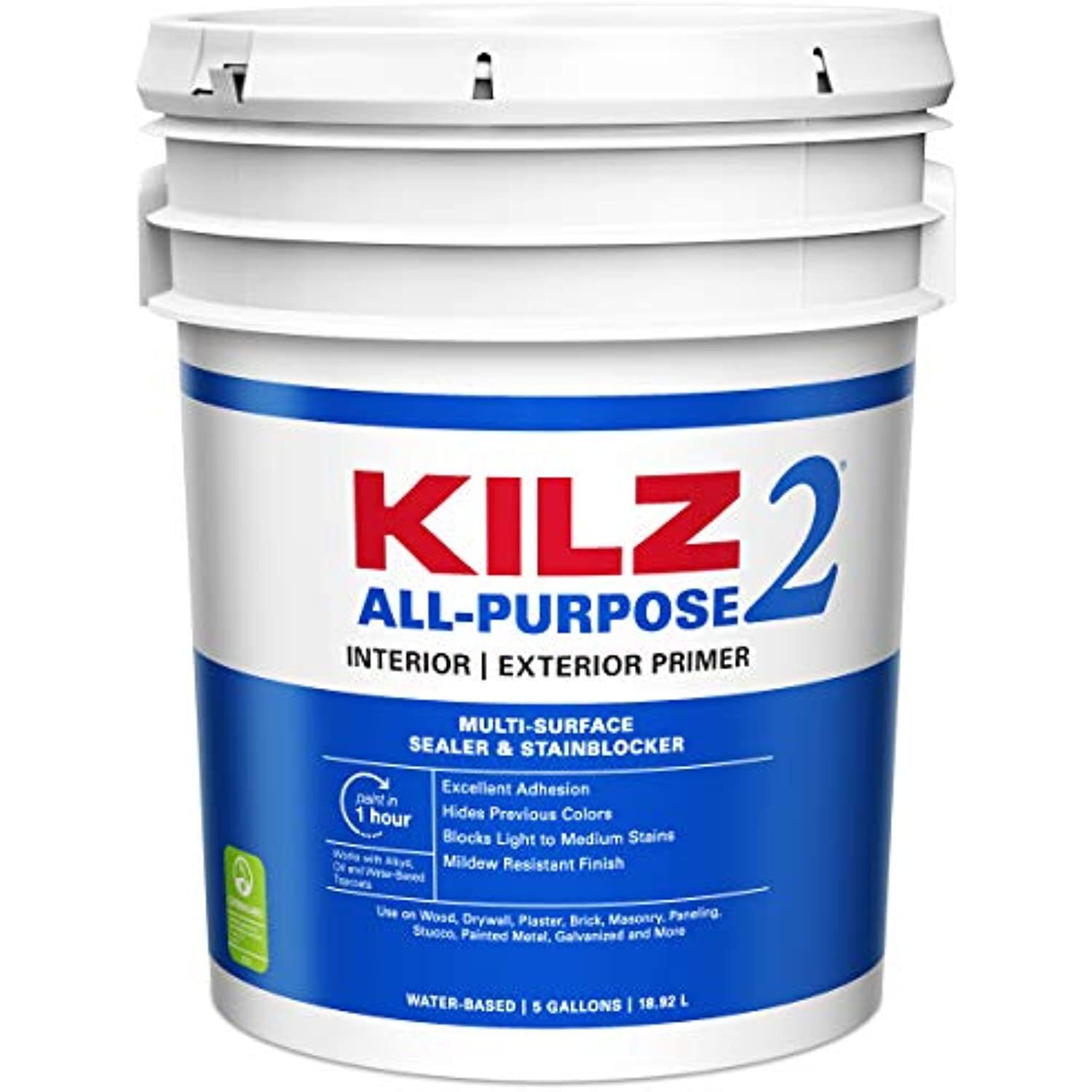 KILZ 2 All-Purpose Primer, Interior/Exterior, 5 Gallon gallery