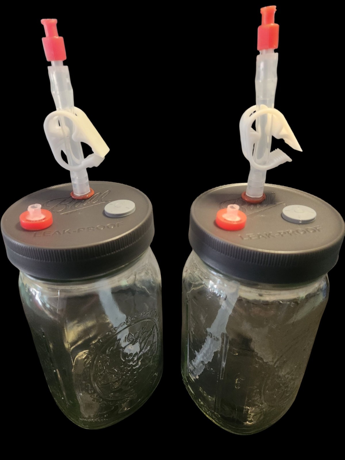 Mushroom Liquid Culture Mycelium Modified Lids, Set of 2 ,Wide Mouth gallery