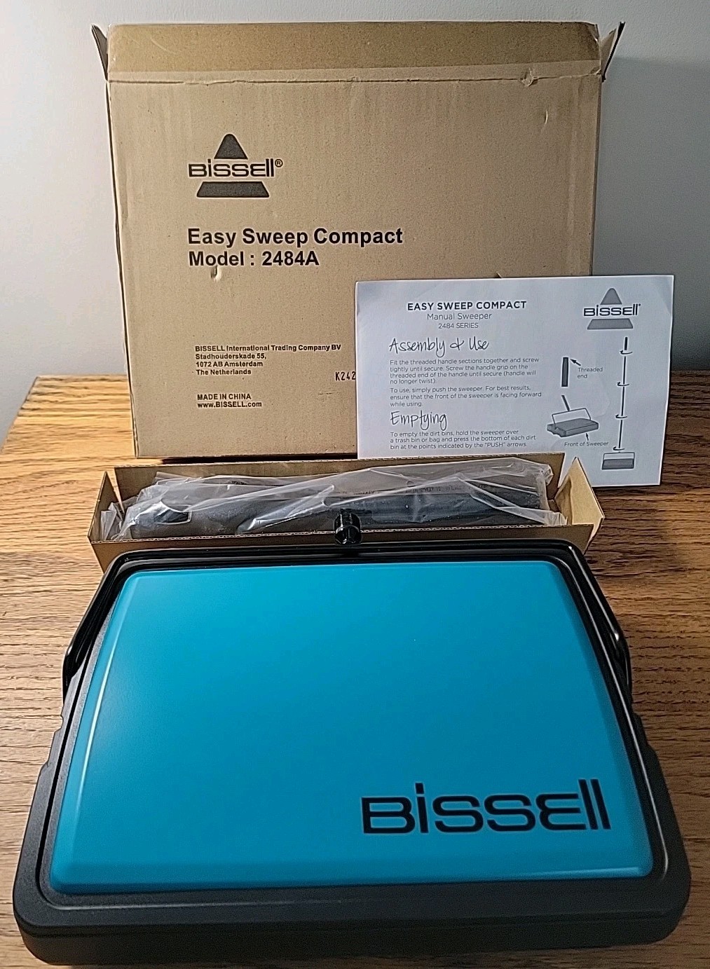Bissell Easy Sweep Compact Carpet & Floor Sweeper, Manual Operation 2484A Teal gallery