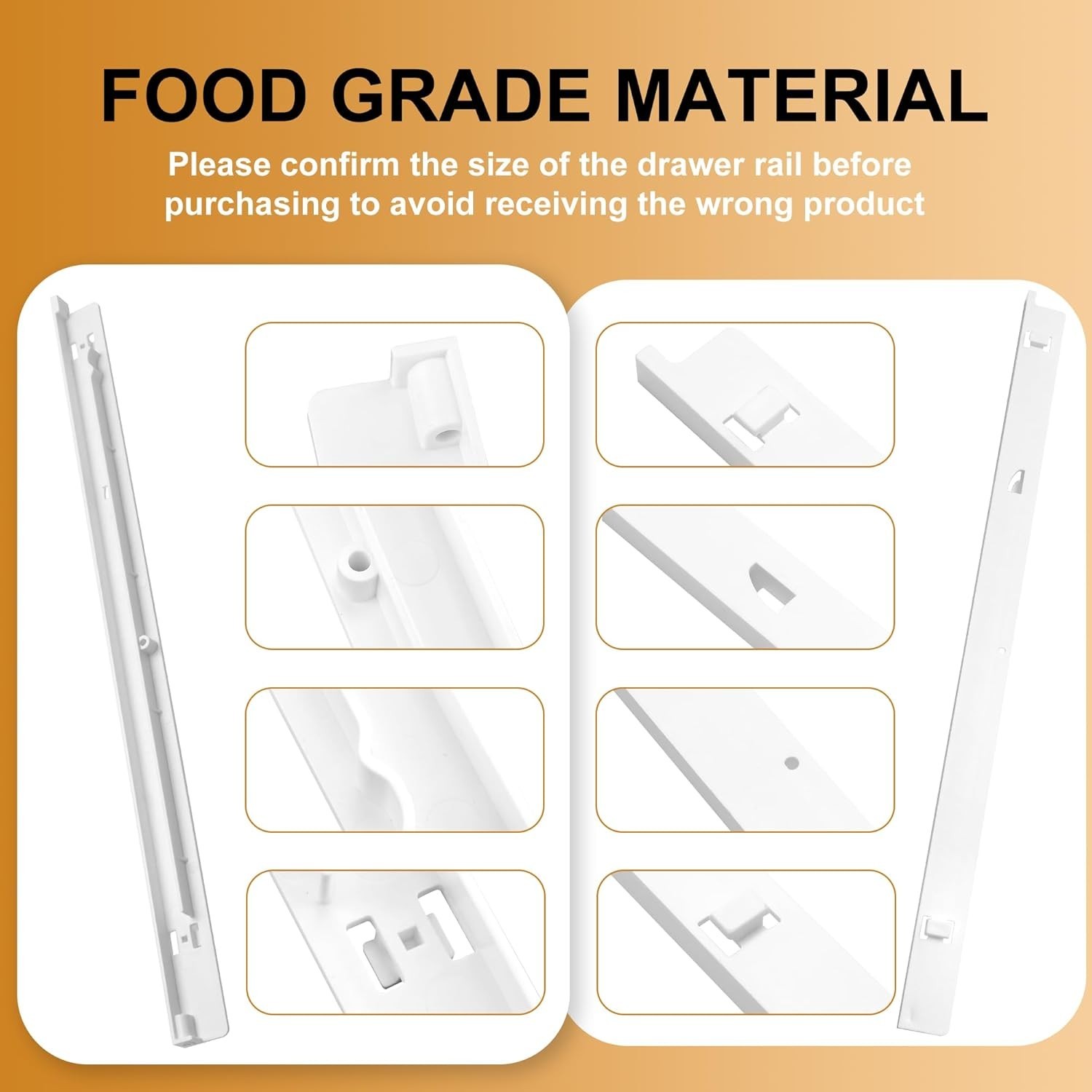 Refrigerator Drawer Slide Rail Set for Kenmore & Frigidaire Replacement gallery