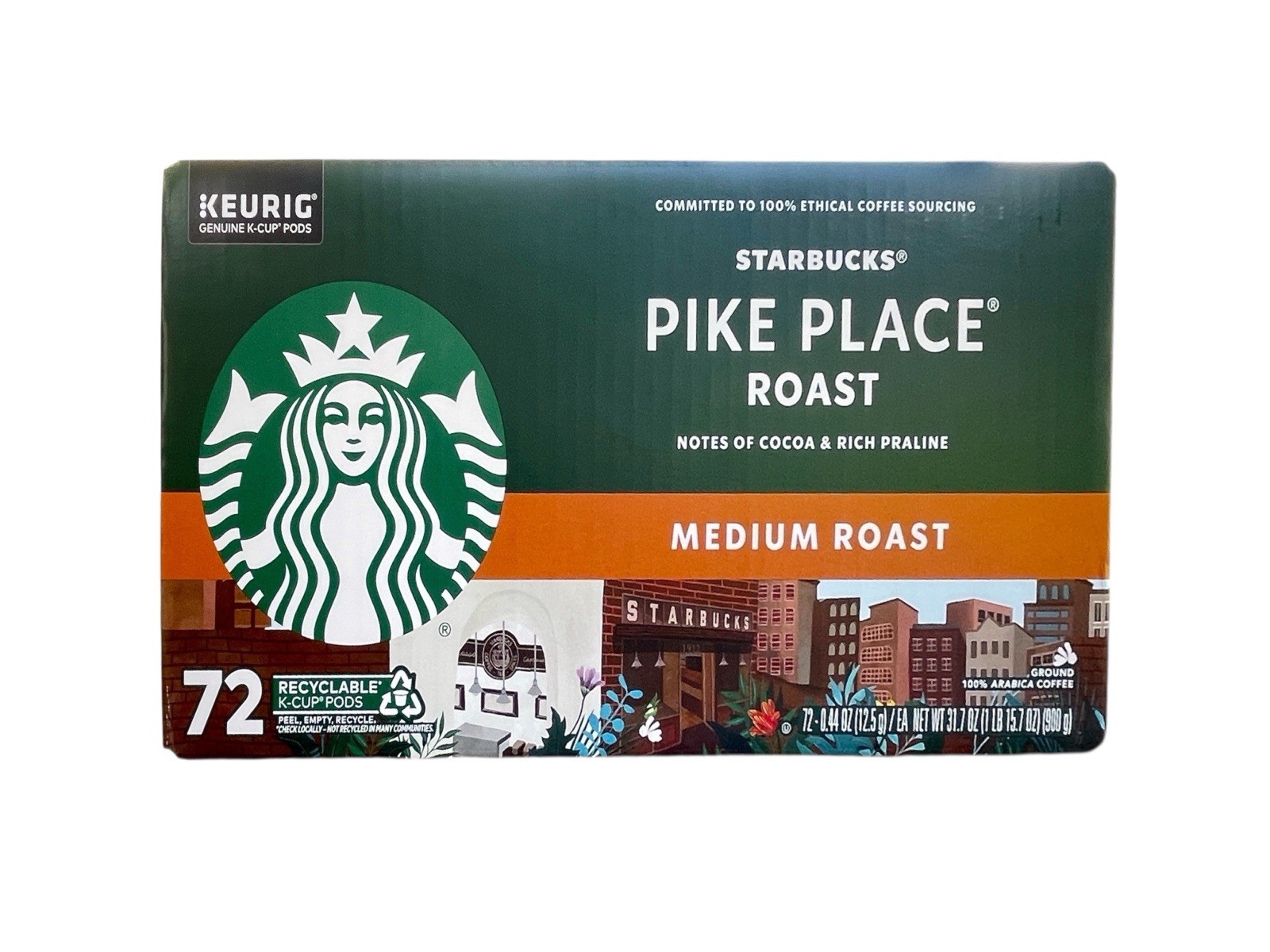 Starbucks Pike Place coffee, Medium Roast, Keuring K-cups (72 ct ), Exp02/2026 gallery