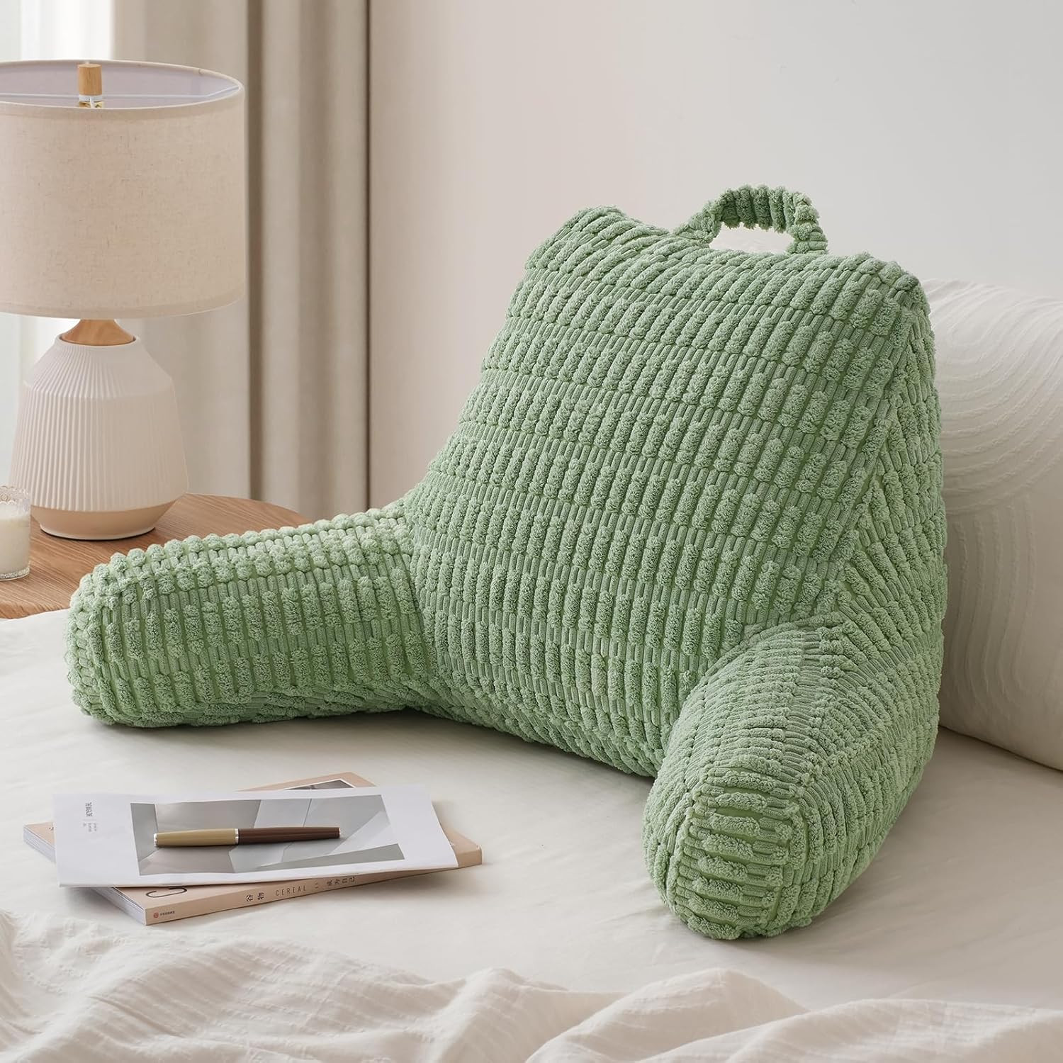 Reading Pillow, Backrest Pillow with Shredded Memory Foam for Adult & Children, gallery