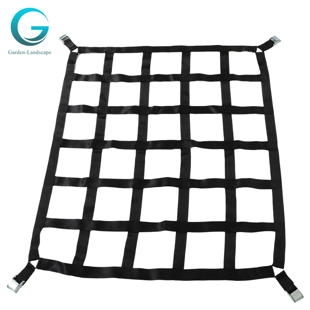 Heavy Duty polyester Cargo Net Webbing w/ Cam Buckles For Truck 50"x42" 1100LBS gallery