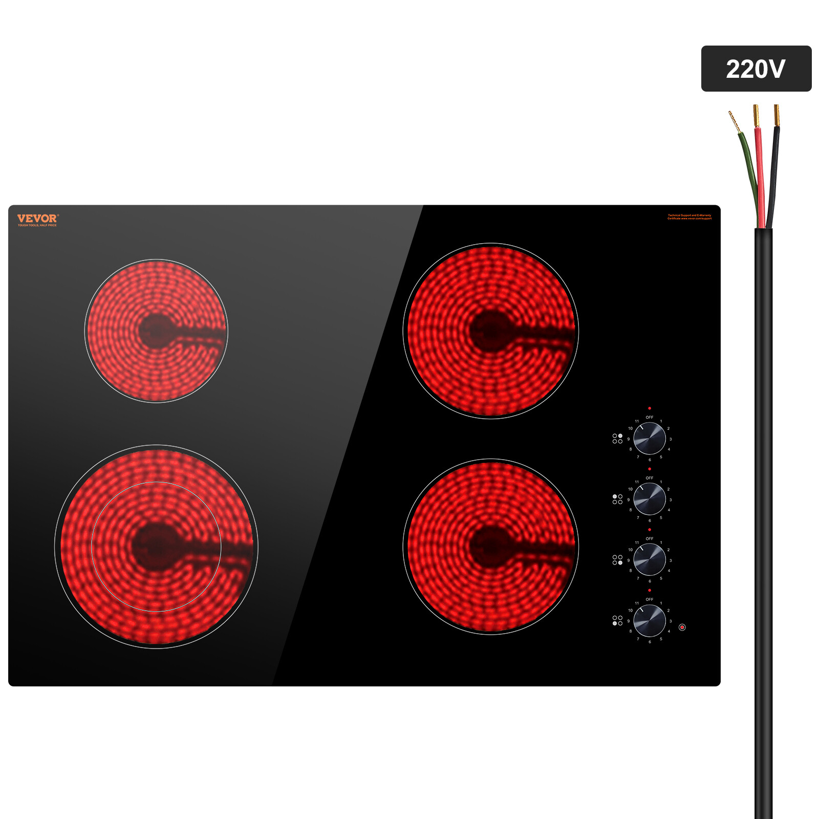 VEVOR 30inch Built-in Electric Cooktop 4 Burners Radiant Ceramic Cooktop gallery