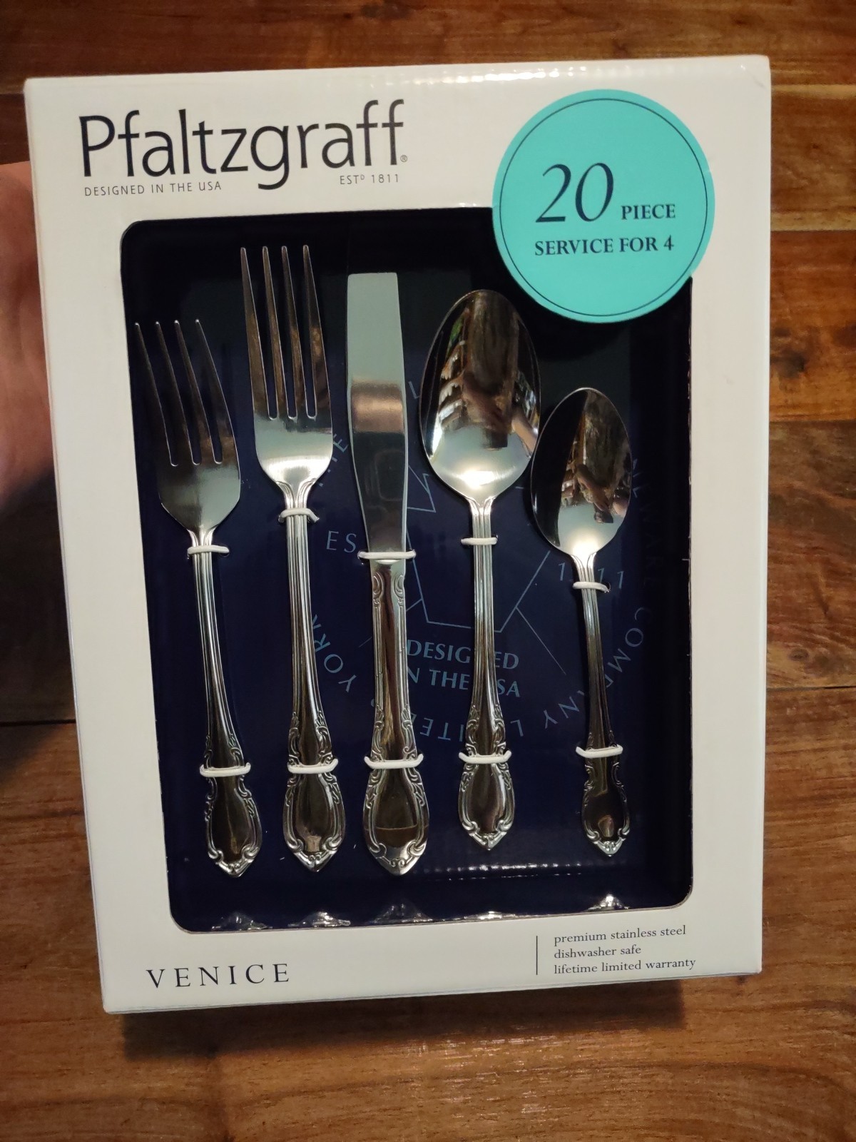 Pfaltzgraff 20 Piece Venice Pattern Silverware Serving Set For 4 Flatware gallery