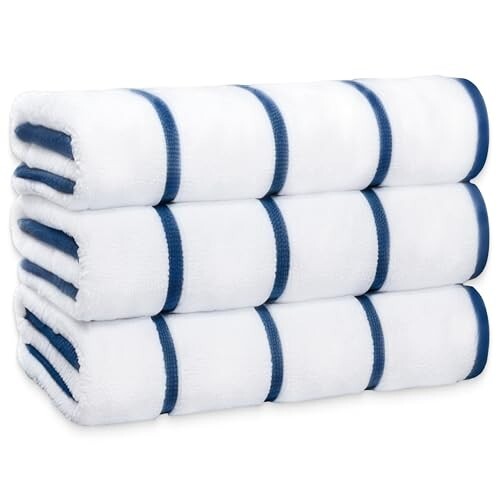 Cotton Pool Towels X Large 35 x 70 Inches, Ultra Absorbent Low Lint Stripe 3/Pk gallery