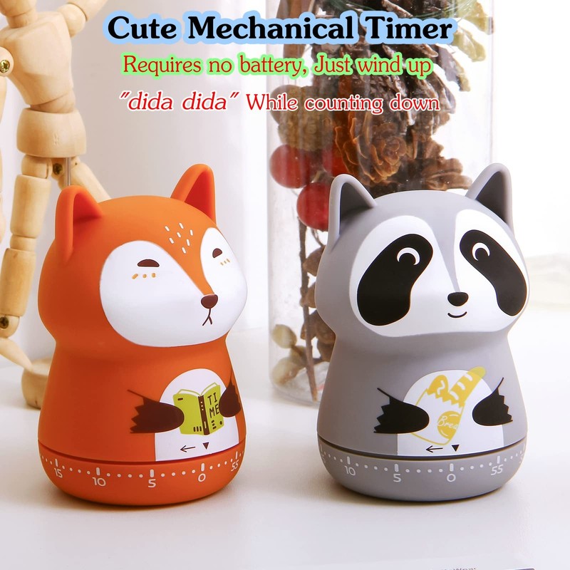 Mechanical Kitchen Timer - Cute Animal Wind Up 60 Minutes Manual Countdown Ti... gallery