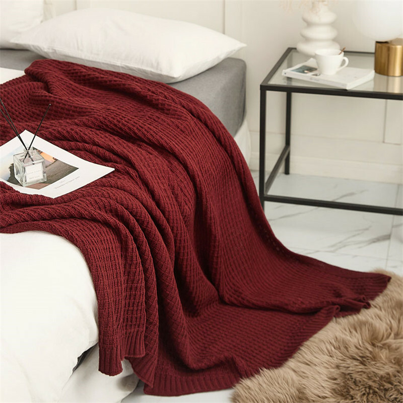 Plain Throw Blanket Soft Warm Sofa Bed Office Nap Blankets Cover All Size Decor gallery